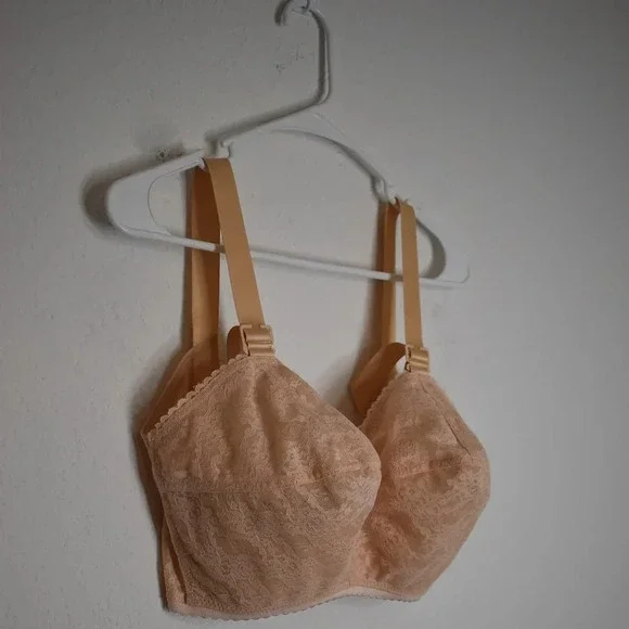 Ardyss Angel Bra Sz 30J Nude Floral Lace Adjustable Straps Demi Back Support - Picture 3 of 16